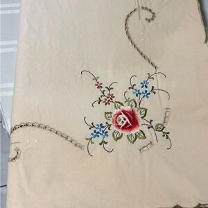 Vintage Hand Embroidered Tablecloth